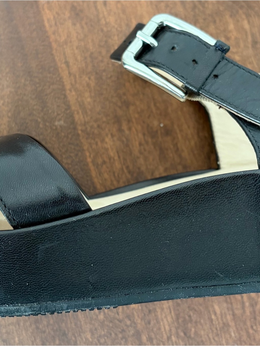 Black Platform Sandal with Buckle Strap - Men Accessories